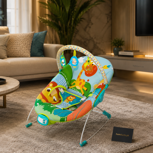 Luxury Musical Baby Rocker & Infant Bouncer Seat with Hanging Toys, Soothing Vibration & Comfortable Newborn Support Chair