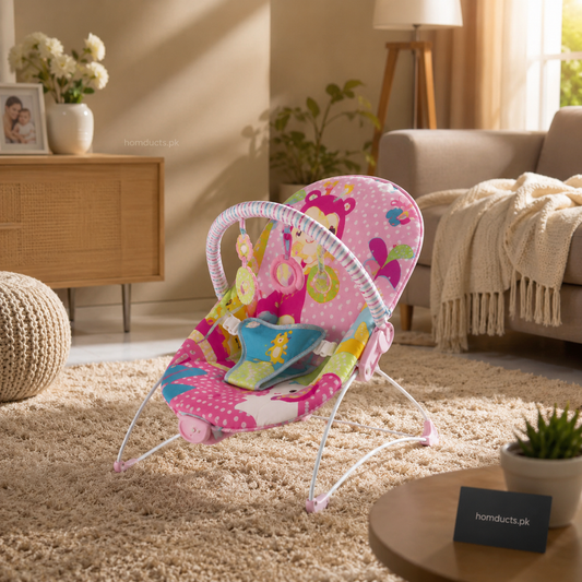 Premium Baby Soothing Vibrations Bouncer Chair With Toy Bar For Infants & Newborns