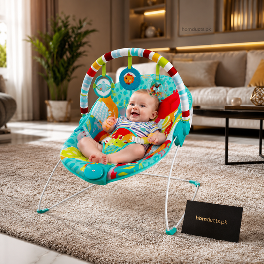 Premium Baby Soothing Vibration Bouncer Chair With Toy Bar & Comfortable Infant Seat – Portable Baby Rocker Lounger For Newborns & Infants