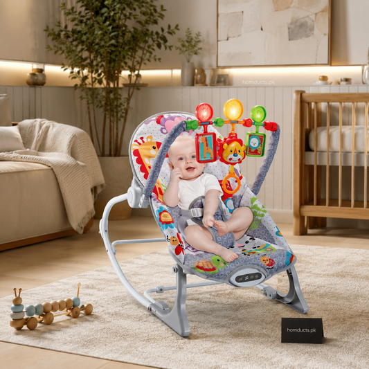 Premium Baby Rocker & Infant Vibration Bouncer Seat With Hanging Toys