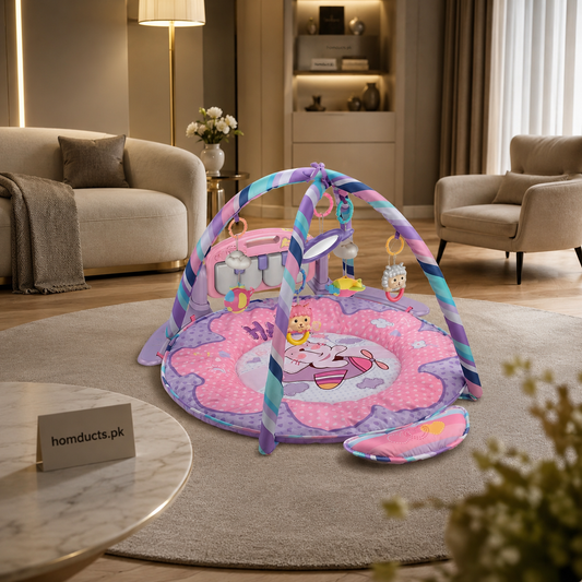 Premium Baby Piano Play Gym Activity Mat With Hanging Toys & Musical Keyboard For Infants
