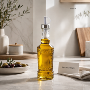 500ml Premium Glass Olive Oil Dispenser Bottle with Pour Spout | Kitchen Oil & Vinegar Bottle