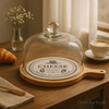 Luxury Wooden Cheese Board with Glass Dome Cover – Premium Serving Platter for Cheese, Pastries & Desserts