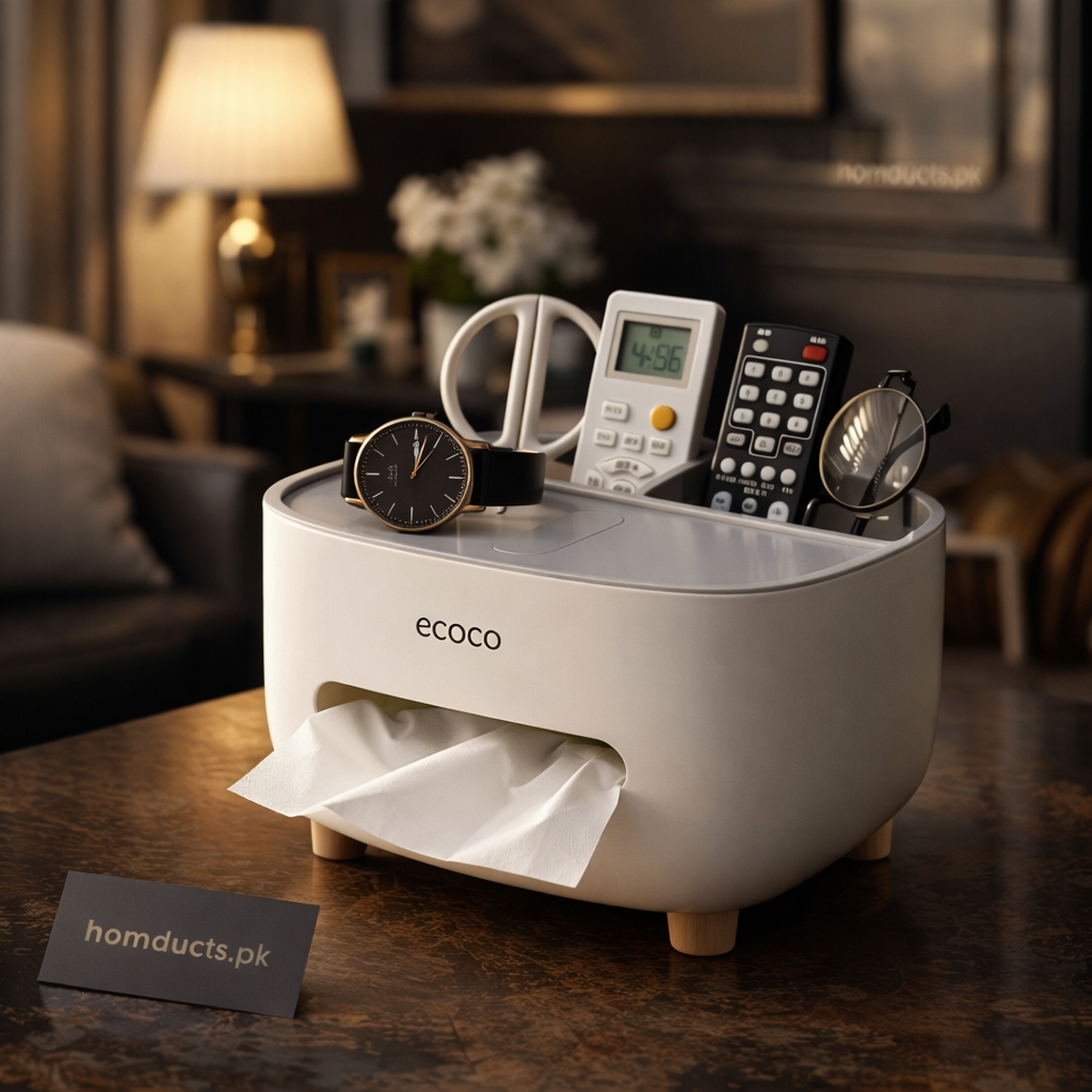 Ecoco Tissue Box With Multifunctional Holder