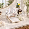 Clear Acrylic Countertop Storage Rack – Foldable Multipurpose Organizer Shelf