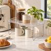 Clear Acrylic Countertop Storage Rack – Foldable Multipurpose Organizer Shelf
