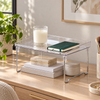 Clear Acrylic Countertop Storage Rack – Foldable Multipurpose Organizer Shelf
