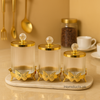 ✨ Luxury Butterfly Crystal Lid Jar Set – 3-Piece Gold Storage Canisters