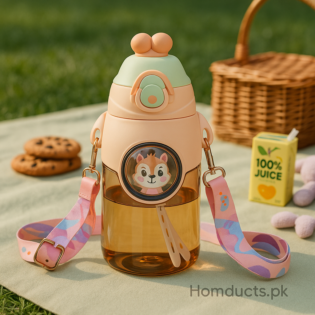 Brilliant Kids’ Animal Adventure Bottle – 3D Cartoon Water Bottle with Strap