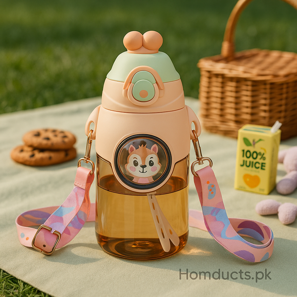 Brilliant Kids’ Animal Adventure Bottle – 3D Cartoon Water Bottle with Strap