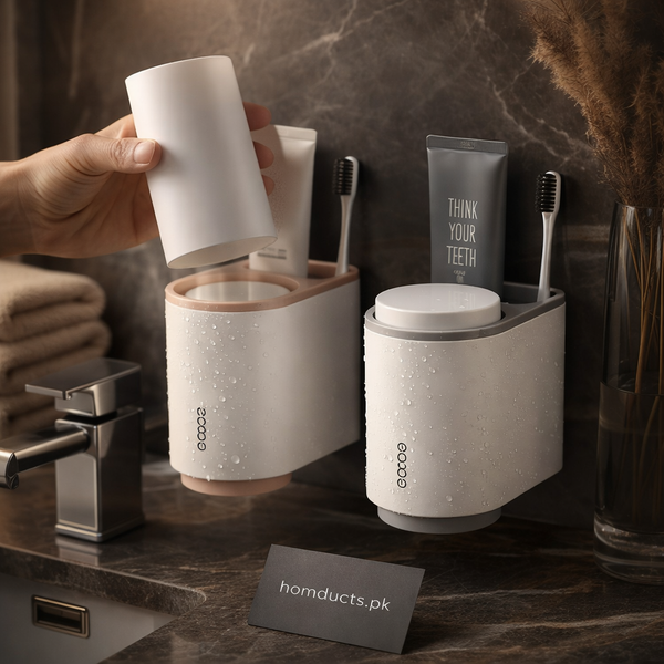 Ecoco Luxury Wall-Mounted Toothbrush Holder & Bathroom Organizer