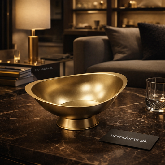 Luxury Stainless Steel Golden Serving Bowl – Modern Decorative Pedestal Dish