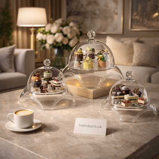 Luxury Acrylic Cake Dome with Stand – Elegant Dessert Display Cover