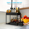 Luxury Sliding 2-Tier Black Kitchen Organizer Rack – Premium Countertop Storage Shelf