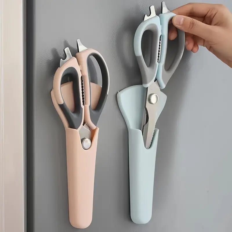 Magnetic Kitchen Bone Scissors with Stand – Heavy-Duty Multipurpose Food Shears