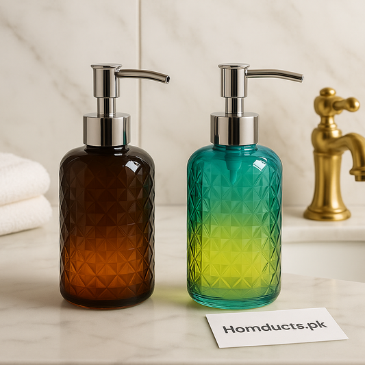 Luxury Acrylic Gradient Soap Dispenser – Diamond Cut Pump Bottle (1pc)