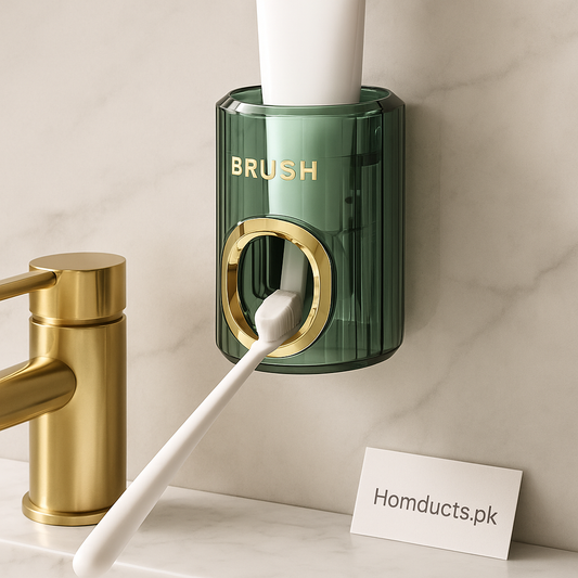 Luxury Automatic Toothpaste Dispenser – Wall Mounted Acrylic Brush Holder