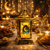 Luxury Ramadan LED Lantern – Islamic Decorative Crescent Moon Lamp for Table & Home Décor