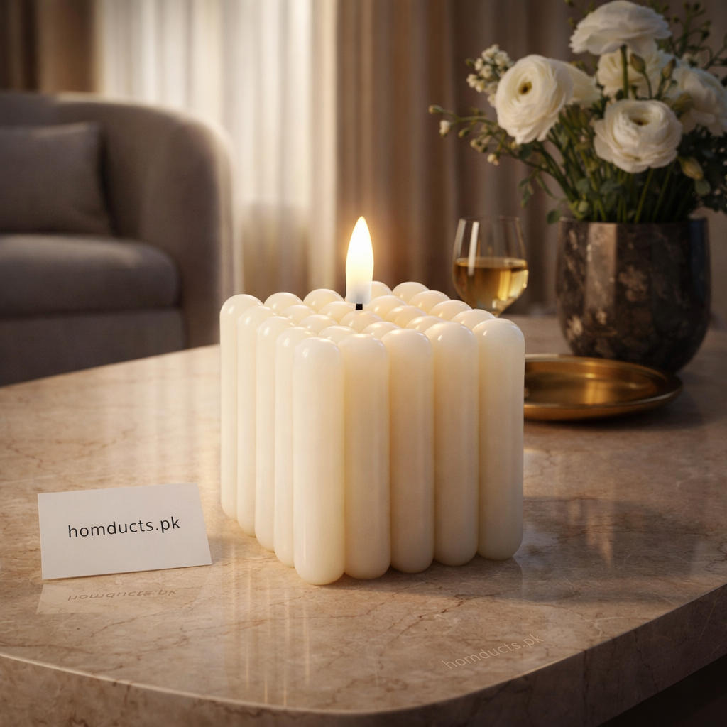 Luxury LED Bubble Cube Candle Set – Flameless Decorative Electric Candles for Home Décor & Ambient Lighting