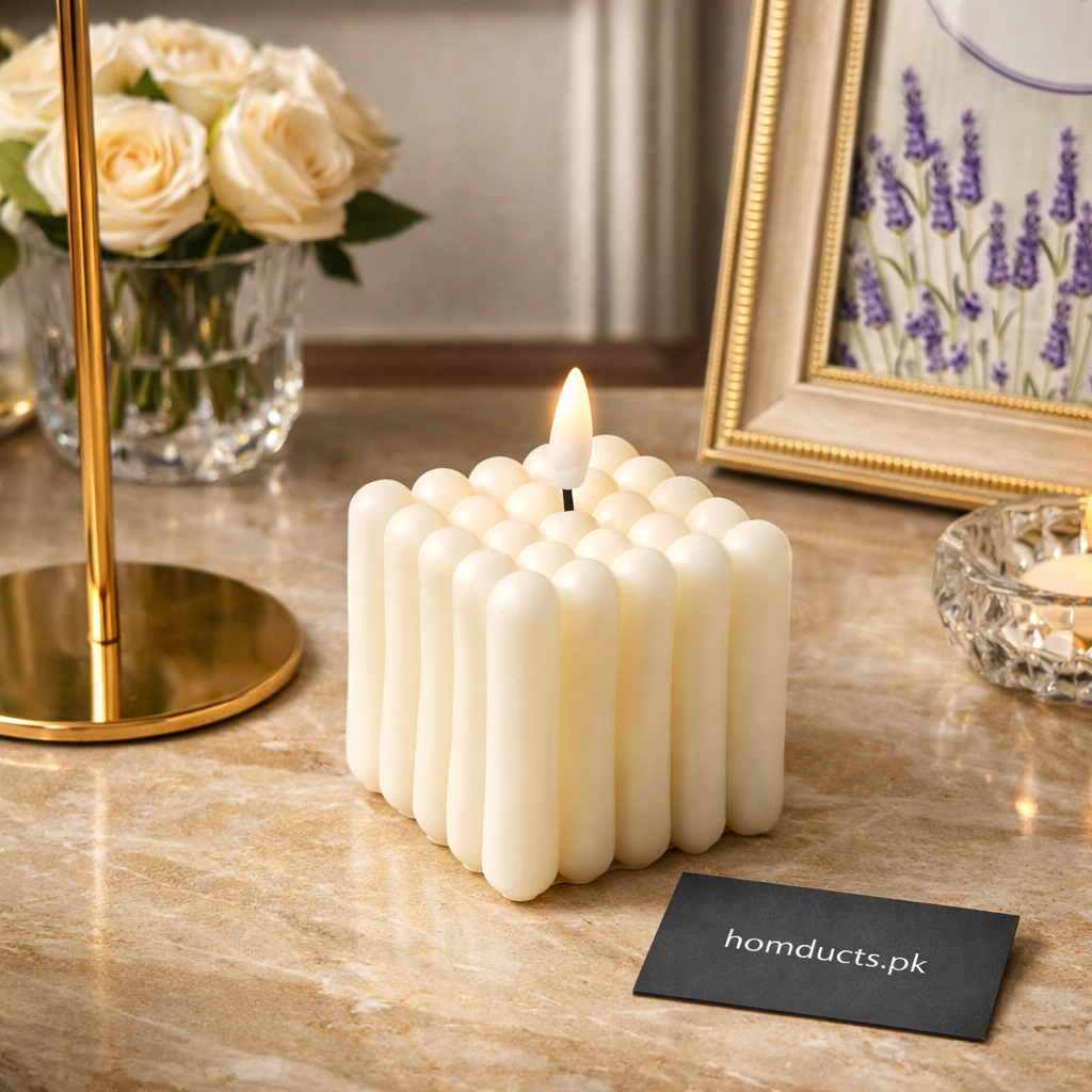 Luxury LED Bubble Cube Candle Set – Flameless Decorative Electric Candles for Home Décor & Ambient Lighting