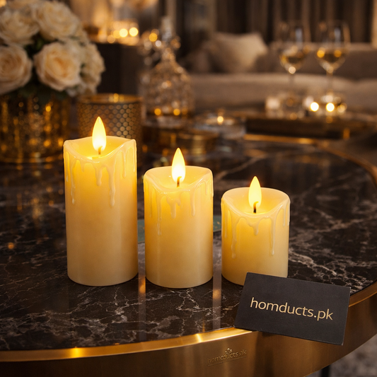 Luxury Flameless LED Candle Set – Realistic Flickering Warm Light (1 Pc & 3 Pcs Set)