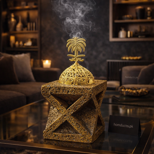 Luxury Gold Palm Bakhoor Incense Burner – Premium Decorative Mabkhara for Home Fragrance & Décor