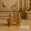 Luxury Gold Crystal Salt & Pepper Shaker Set – Victorian Style Seasoning Holder