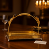 Luxury Golden Leaf Handle Serving Tray – Premium Decorative Table Display Tray for Home & Events
