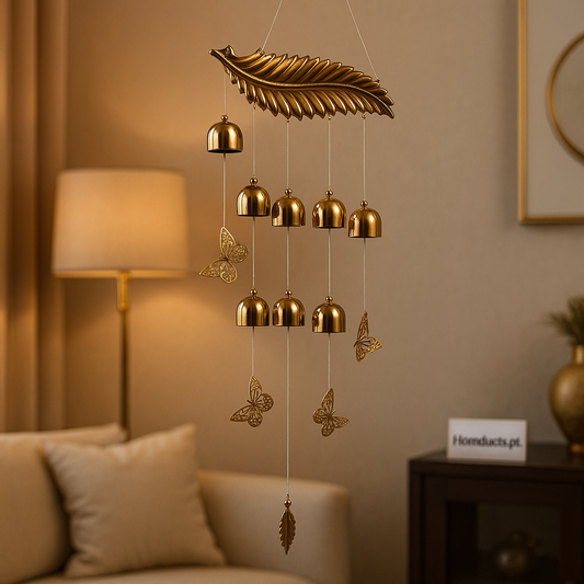 Luxury Golden Butterfly Wind Chime – Hanging Decorative Bells for Home & Garden (15x60 cm)