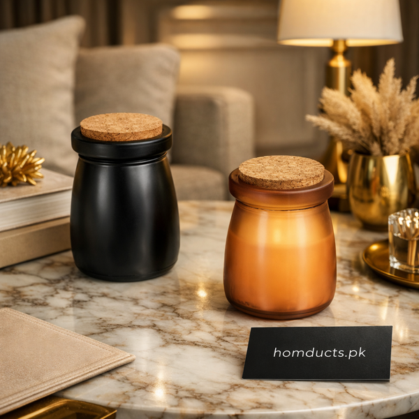 Luxury Frosted Glass Scented Candle with Cork Lid – Premium Home Fragrance (1 Pc)