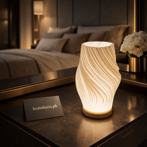 Modern Spiral Glow LED Table Lamp – Luxury Ambient Night Light