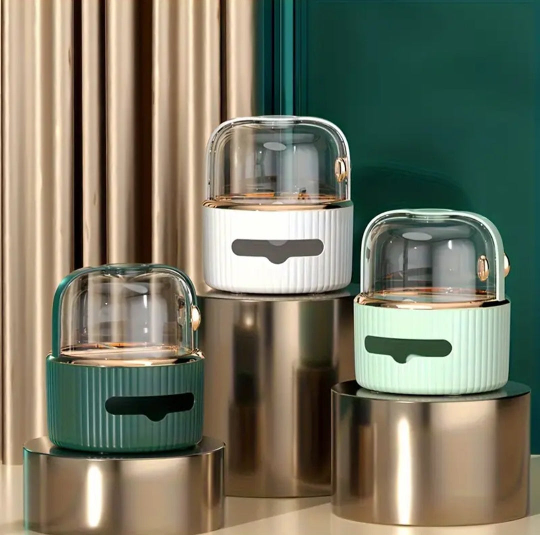 Luxury Makeup Organizer with Dustproof Cover & Tissue Holder