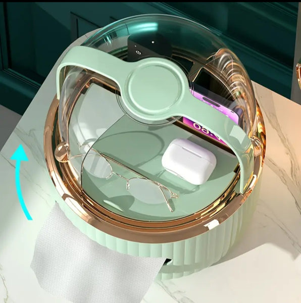 Luxury Makeup Organizer with Dustproof Cover & Tissue Holder