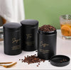 Luxury Matte Black Tea Coffee Sugar Bread Storage Canister Set – Modern Kitchen Organizer