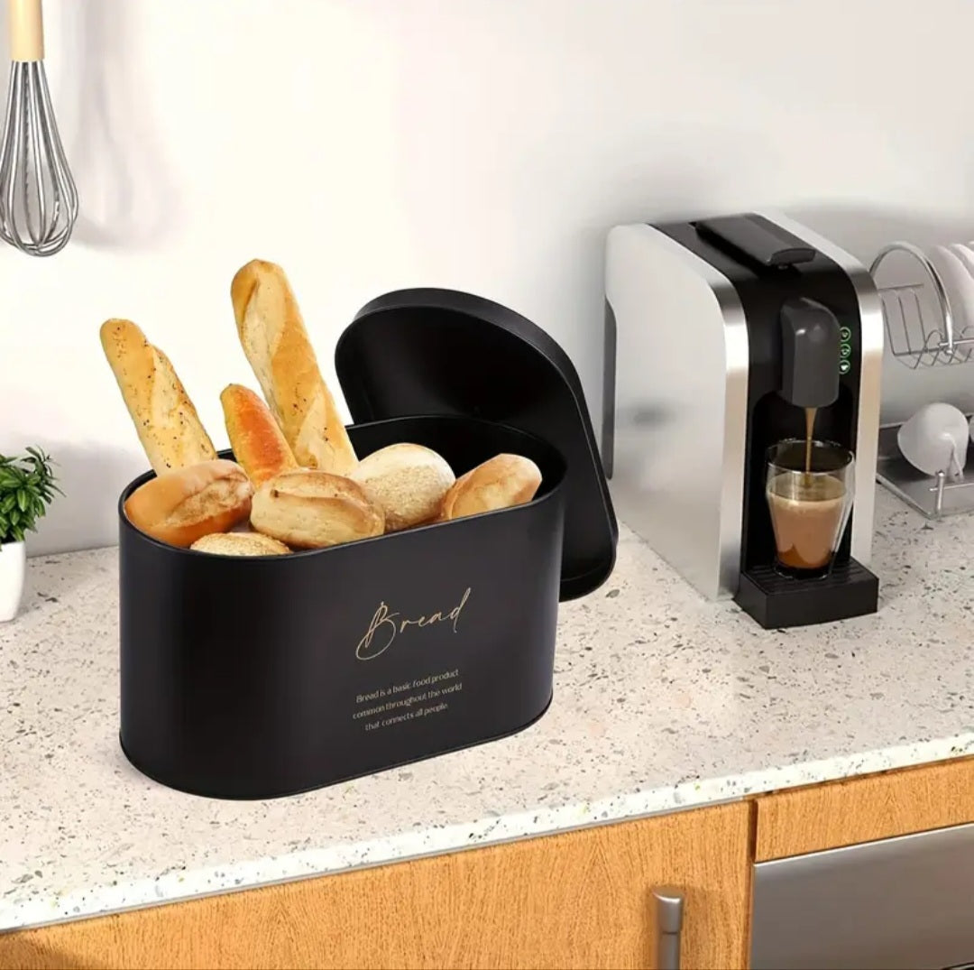 Luxury Matte Black Tea Coffee Sugar Bread Storage Canister Set – Modern Kitchen Organizer