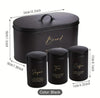 Luxury Matte Black Tea Coffee Sugar Bread Storage Canister Set – Modern Kitchen Organizer