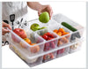 Premium 5-Compartment Food Storage Organizer Box with Lid – Multi-Section Kitchen, Fruit & Snack Organizer