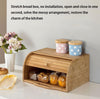 Premium Roll-Top Wooden Bread Box – Kitchen Counter Bread Storage Container