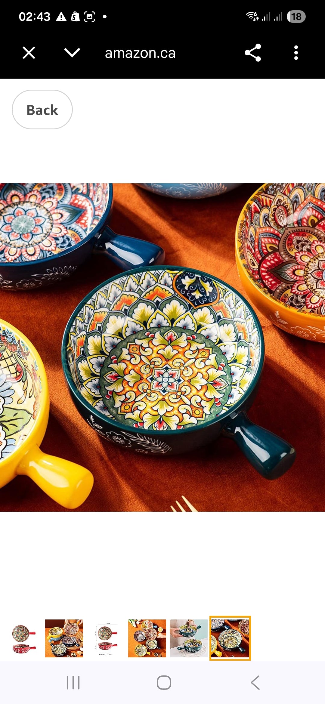 Premium Ceramic Handled Serving Bowl – Decorative Single Soup & Pasta Bowl (1 Pc)