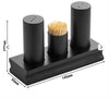 Premium 3-Piece Salt Pepper & Toothpick Holder Set with Tray