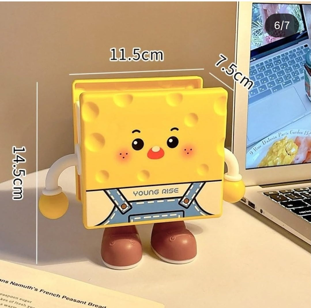 Cute Cartoon Desktop Pen Holder & Stationery Organizer with Tissue Storage | Multipurpose Office Desk Organizer