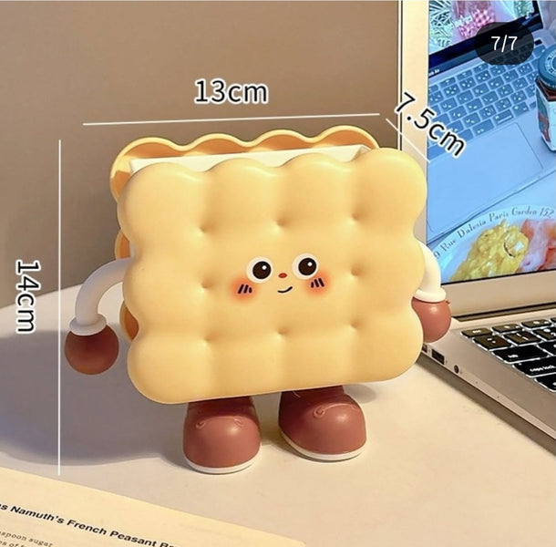 Cute Biscuit Character Pen Holder & Desktop Organizer – Kawaii Office Desk Storage for Pens, Stationery & Accessories