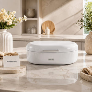 Danny Home Premium Metal Bread Box with Lid | Modern Kitchen Bread Storage Container-White
