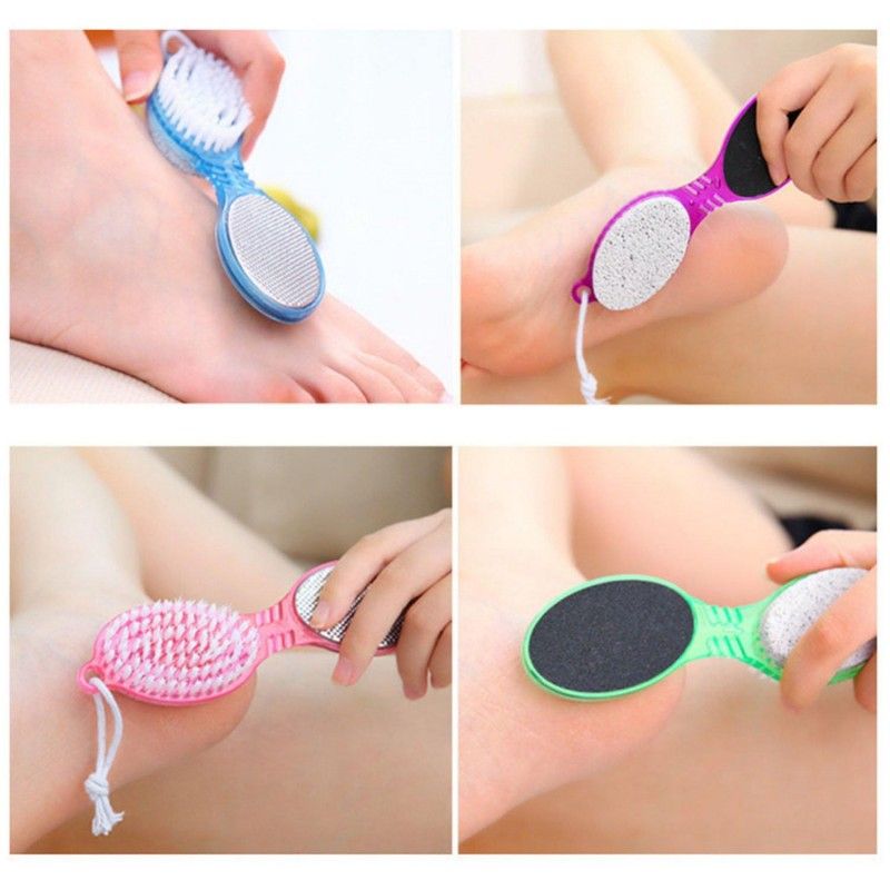 4-in-1 Pedicure Foot Care Brush & Pumice Stone – Double-Sided Foot Scrubber, Callus Remover & Heel Cleaner