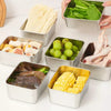 5-Piece Stainless Steel Food Storage Container Set with Transparent Lids – Reusable Kitchen Boxes