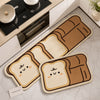 Cute Bread Design Anti-Slip Kitchen Floor Mat – Soft, Absorbent & Washable Rug