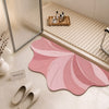 Pink Abstract Floral Anti-Slip Bath Mat – Soft, Absorbent & Quick-Dry Bathroom Rug