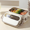2-Tier Insulated Lunch Box with Stainless-Steel Compartment Tray & Cutlery Storage