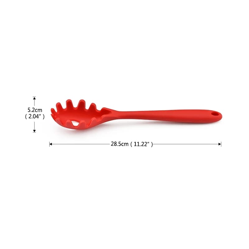 Plastic Spaghetti Server Spoon 28.5cm – Pasta Serving Spoon with Drainage Hole | Random Color