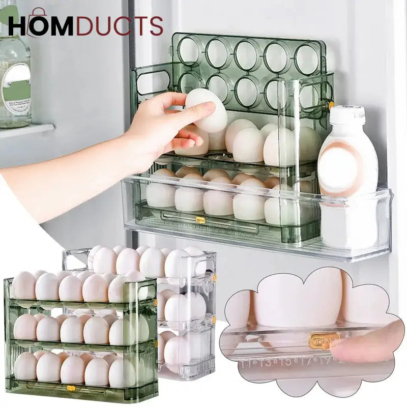 Acrylic 30 Grids 3 Layer Egg Organizer